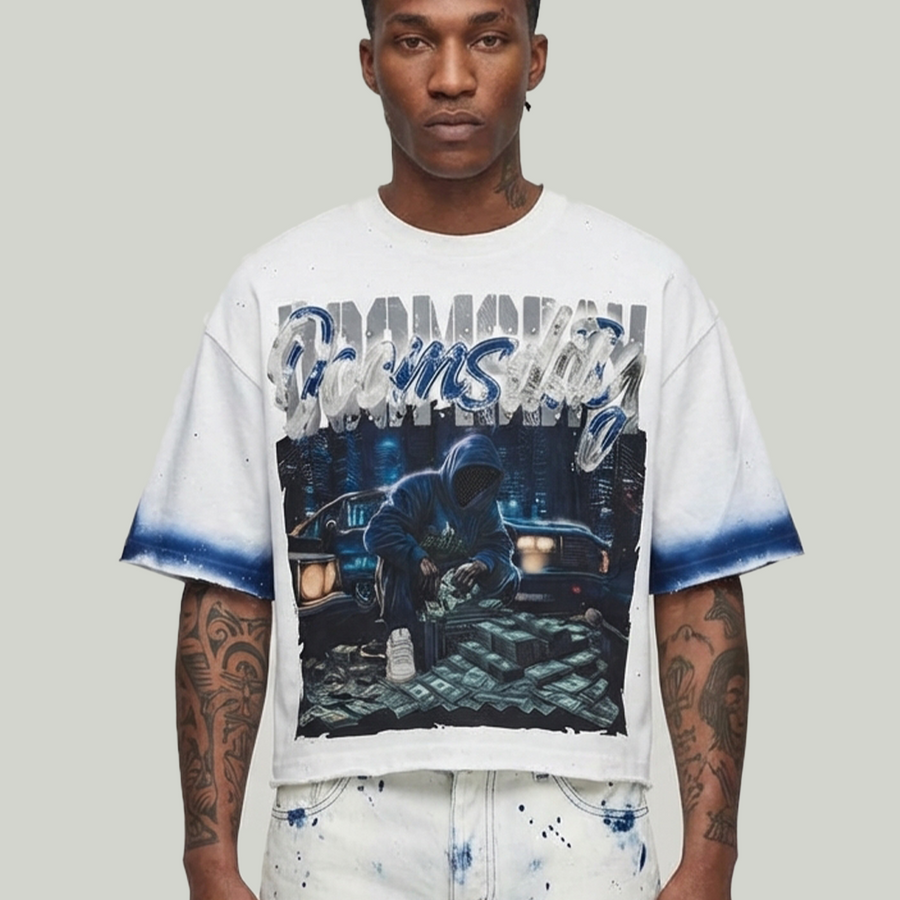 Dooms Day cropped shirt White  T1455