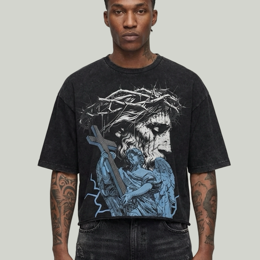 Mercy cropped shirt Black KR602