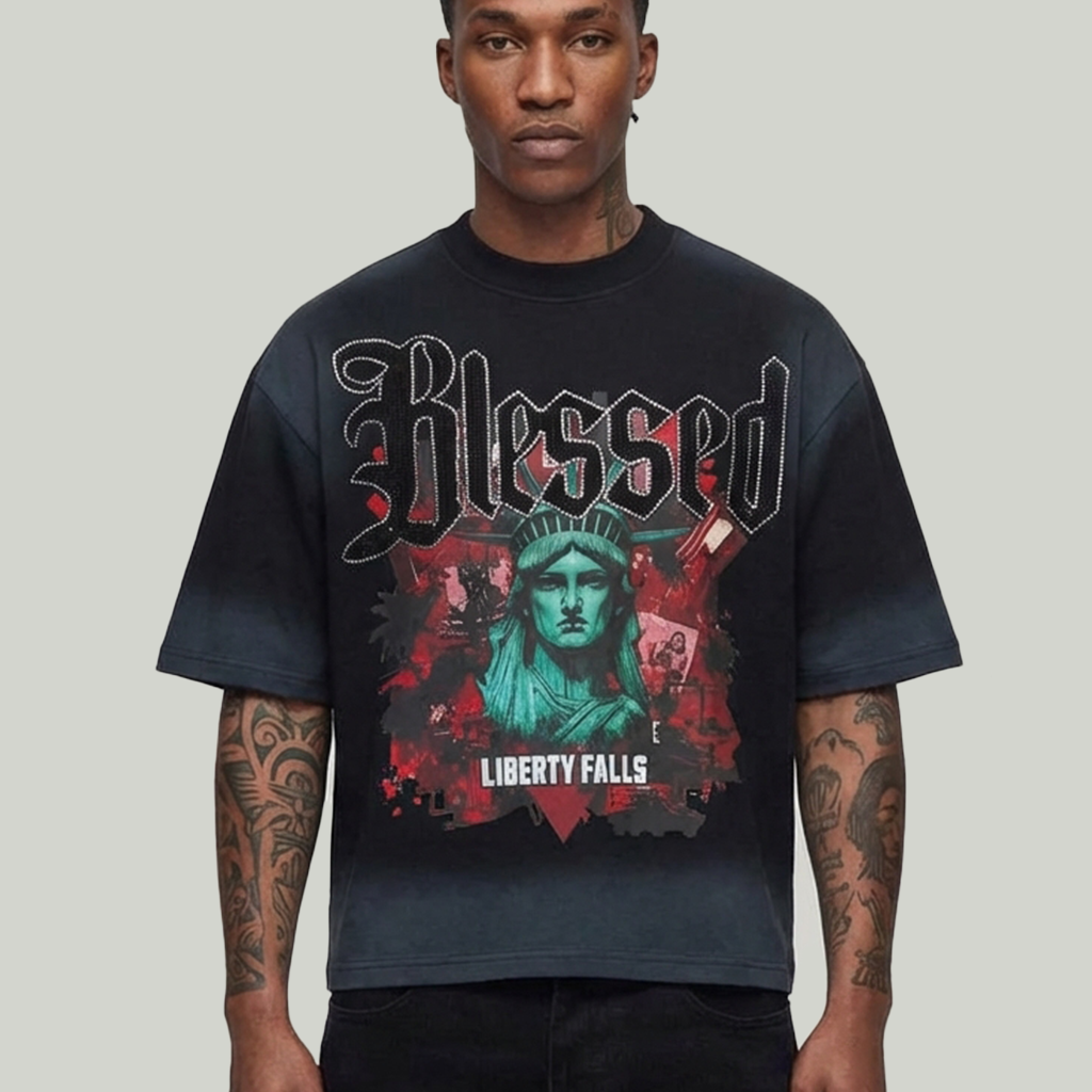Blessed cropped shirt DM5302BK black