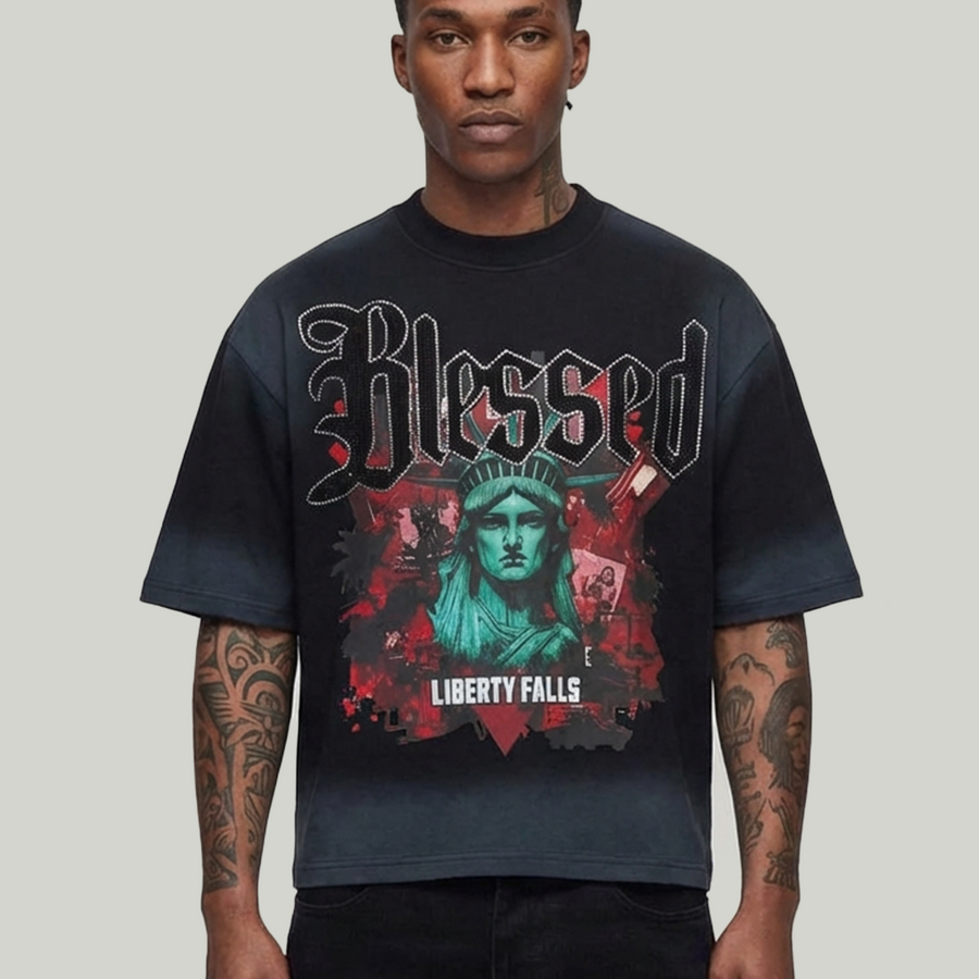 Blessed cropped shirt DM5302BK black