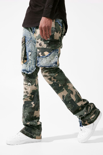 Woodland Camo Pants Woodland Cargo Jeans ROSS STACKED PLATOON