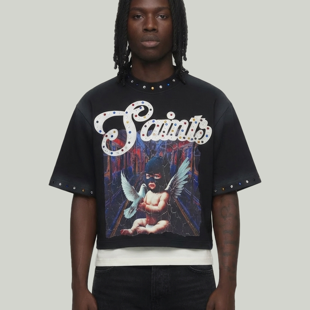 SAINTS Cropped shirt Black DM5301BK