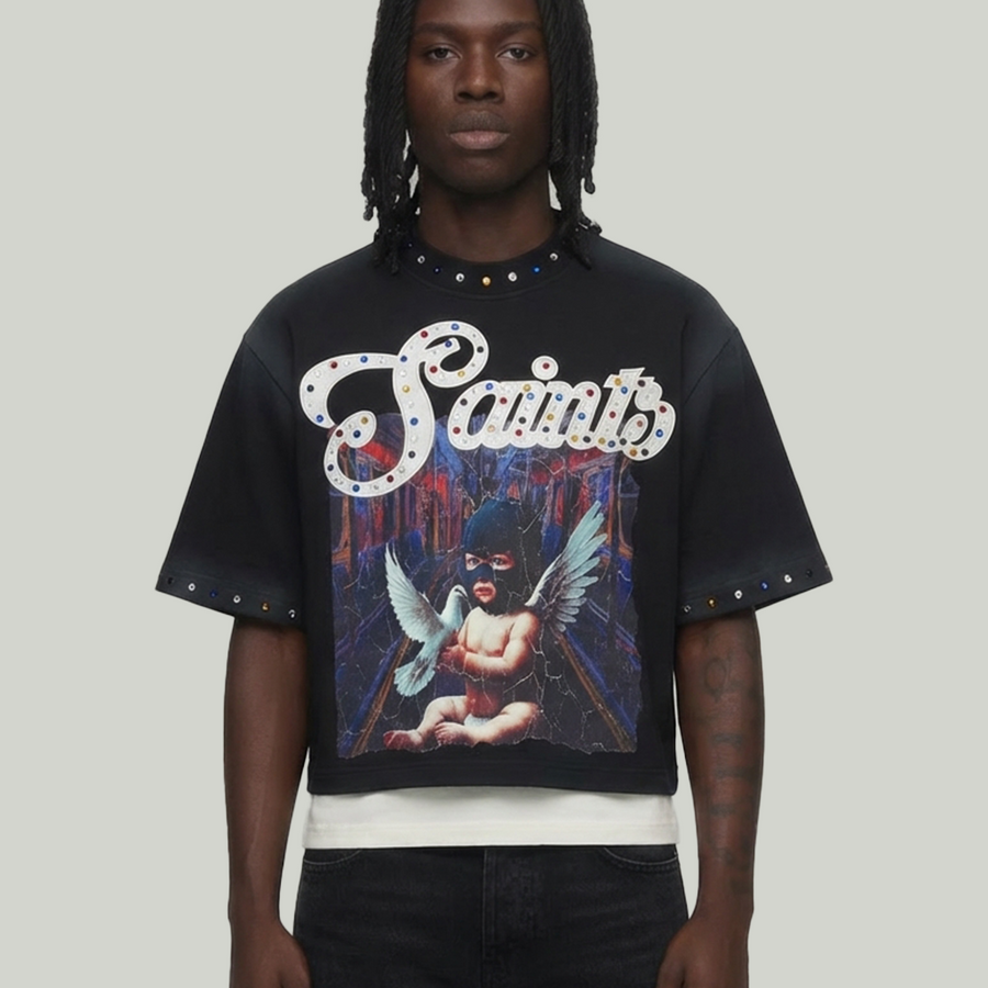 SAINTS Cropped shirt Black DM5301BK