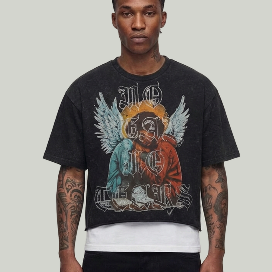 NO FEAR NO TEARS CROPPED BLACK KR601