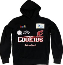Load image into Gallery viewer, COOKIES Enzo Pullover Fleece Hoodie With Patches And Embroidery Artwork BLACK