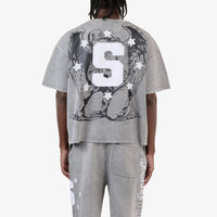 GRAY SAINTS W/ RHINESTONES CROP T-SHIRT 611014