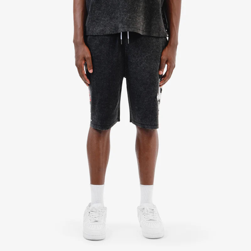 BLACK SAINTS SHORTS W/ RHINESTONES 611514