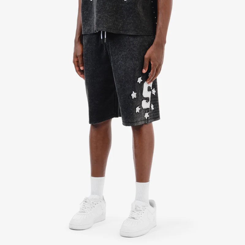 BLACK SAINTS SHORTS W/ RHINESTONES 611514