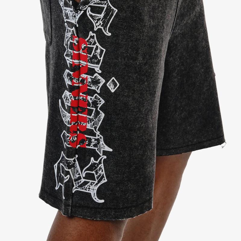 BLACK SAINTS SHORTS W/ RHINESTONES 611514