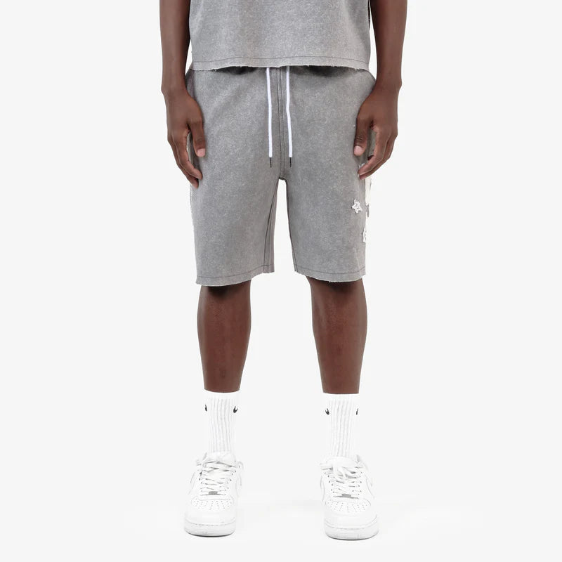 GRAY SAINTS SHORTS W/ RHINESTONES 611514