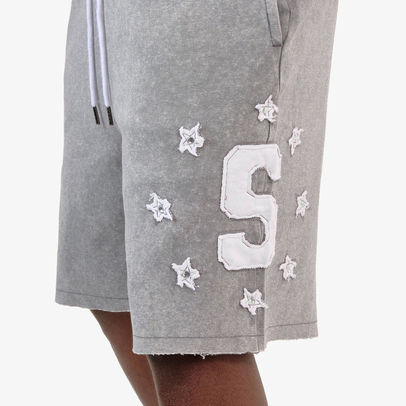 GRAY SAINTS SHORTS W/ RHINESTONES 611514