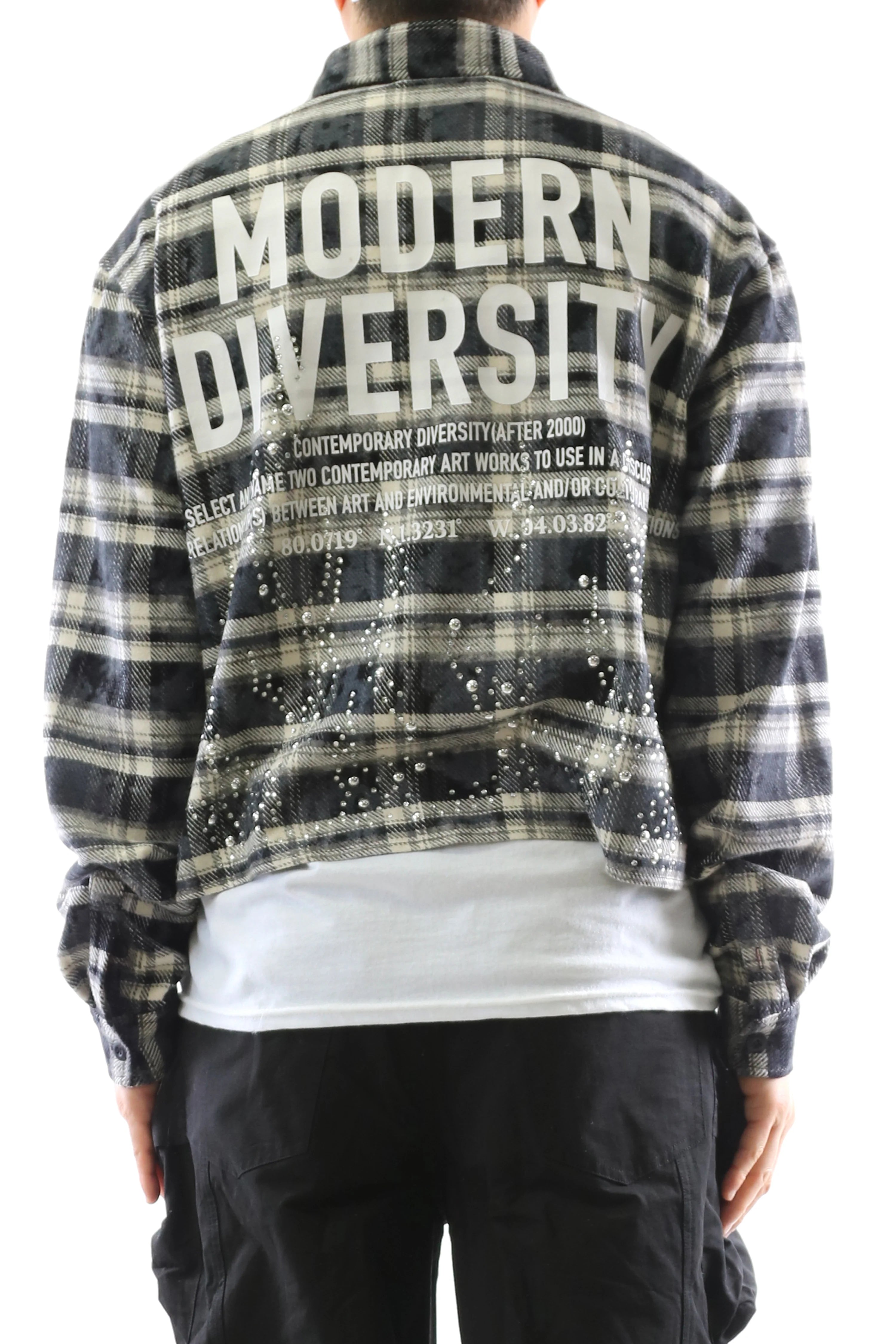 STATIC Heavy Flannel Crop Top Button Down Shirt KW-5320