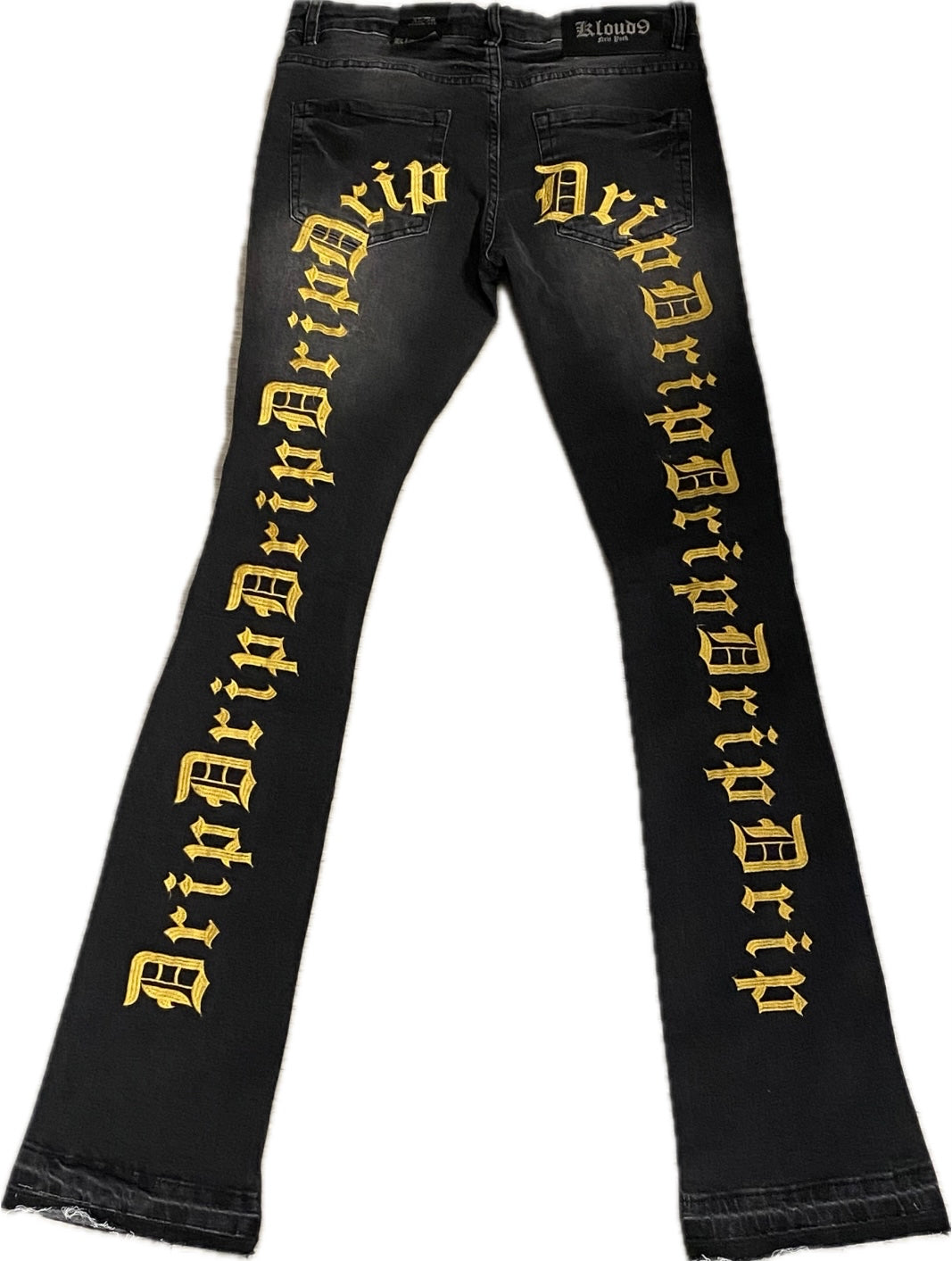 MEN’S KLOUD9 STACKED FIT WASHED BLACK JEANS