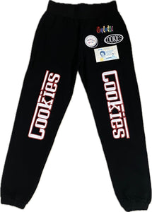 COOKIES Enzo Fleece Sweatpants With Logo Applique BLACK