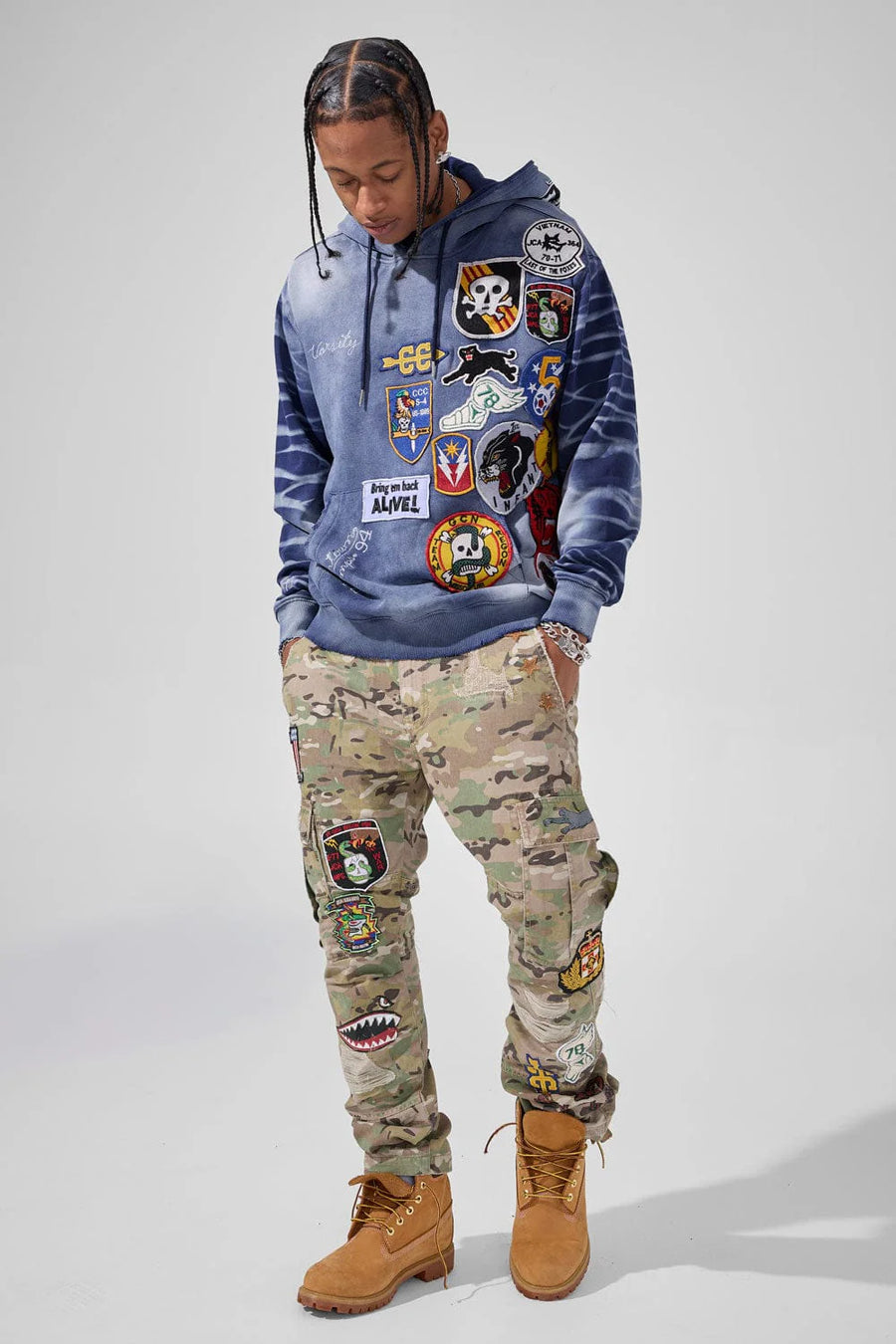 WAR ANGEL PULLOVER HOODIE (NAVY) 84434H