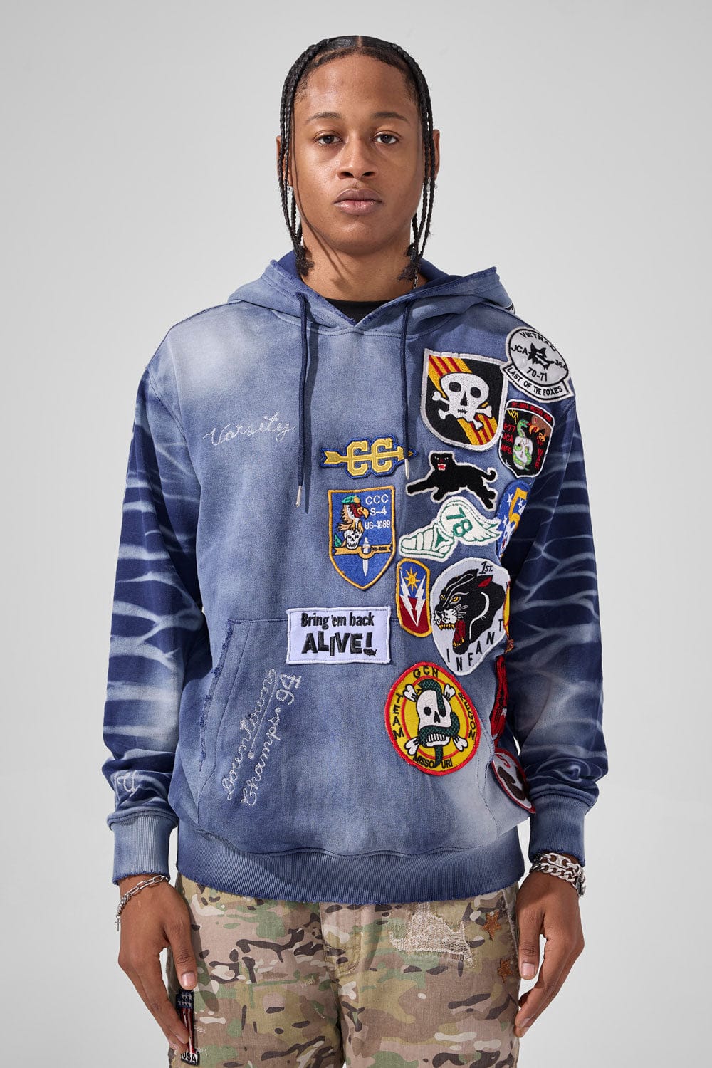 WAR ANGEL PULLOVER HOODIE (NAVY) 84434H