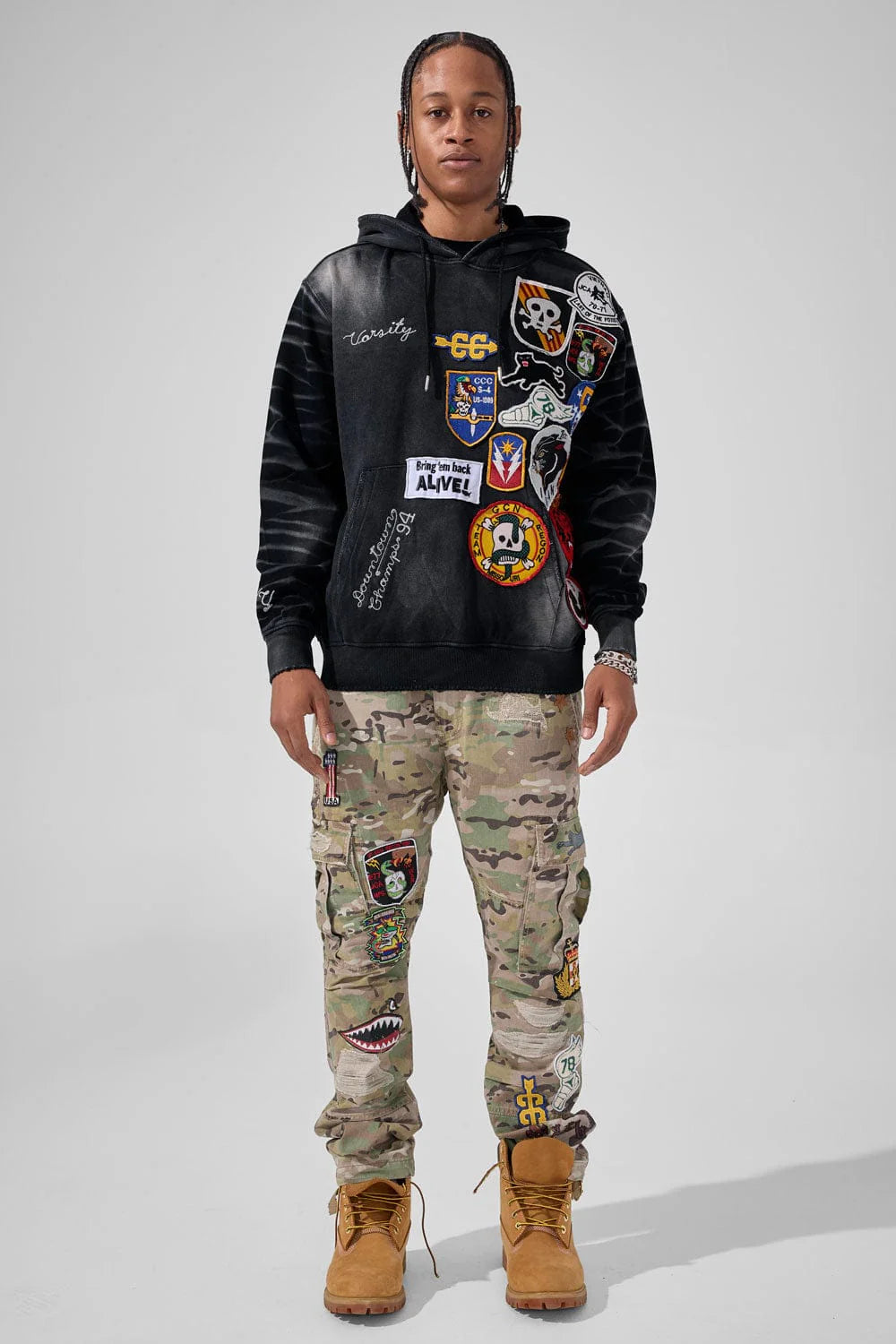 WAR ANGEL PULLOVER HOODIE (VINTAGE BLACK) 84434H