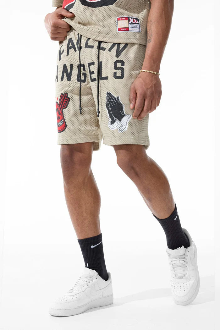 RETRO - FALLEN ANGELS MESH SHORTS (KHAKI)