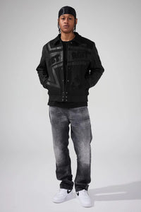 TRACKSTAR VARSITY JACKET (BLACKOUT) 91652