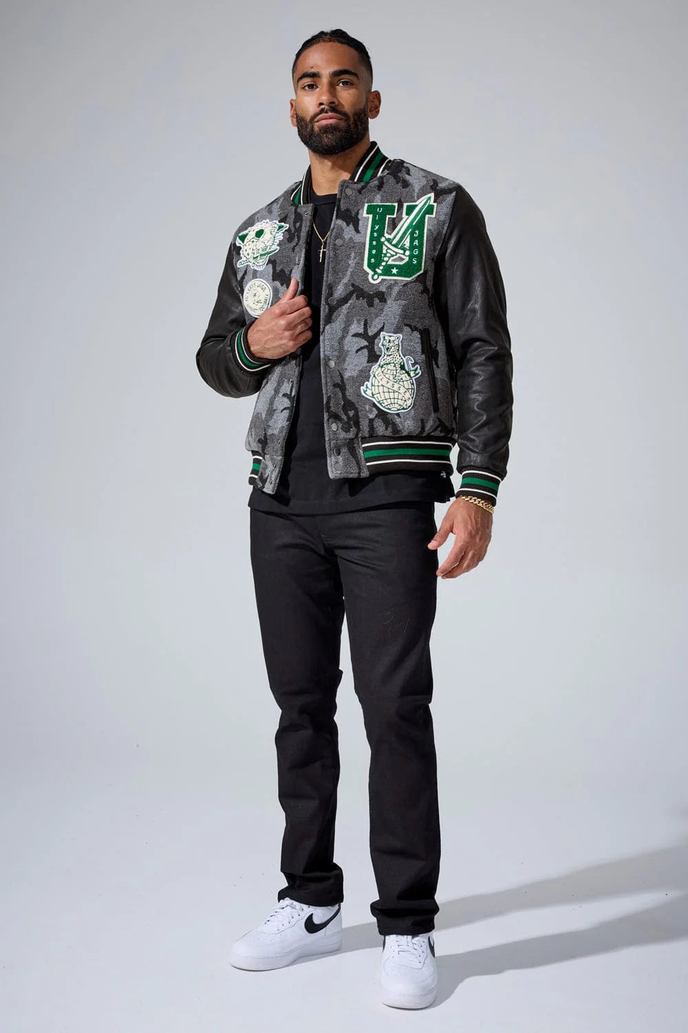 LIFE OF VICE VARSITY JACKET (BLACK CAMO) 91656
