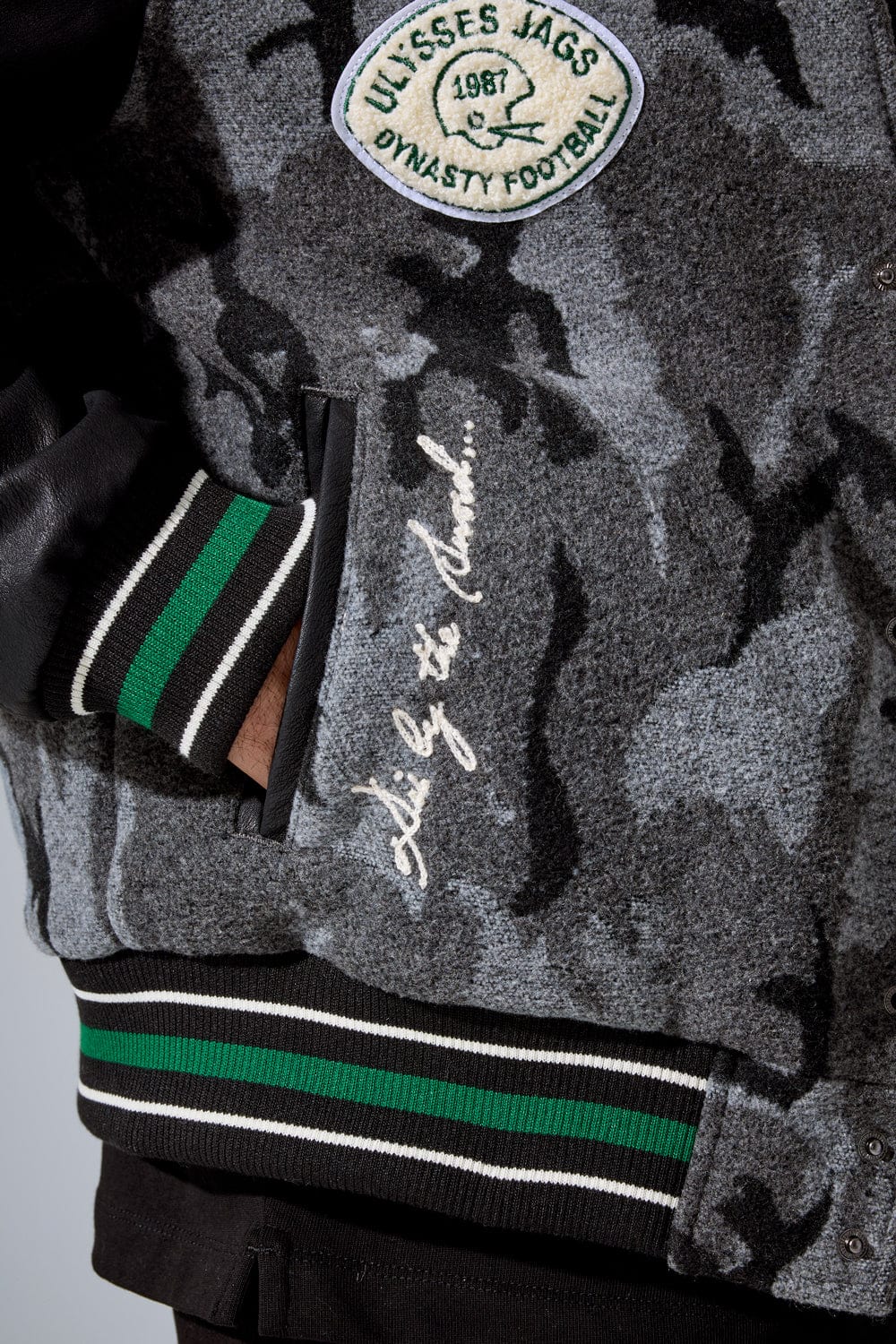 LIFE OF VICE VARSITY JACKET (BLACK CAMO) 91656