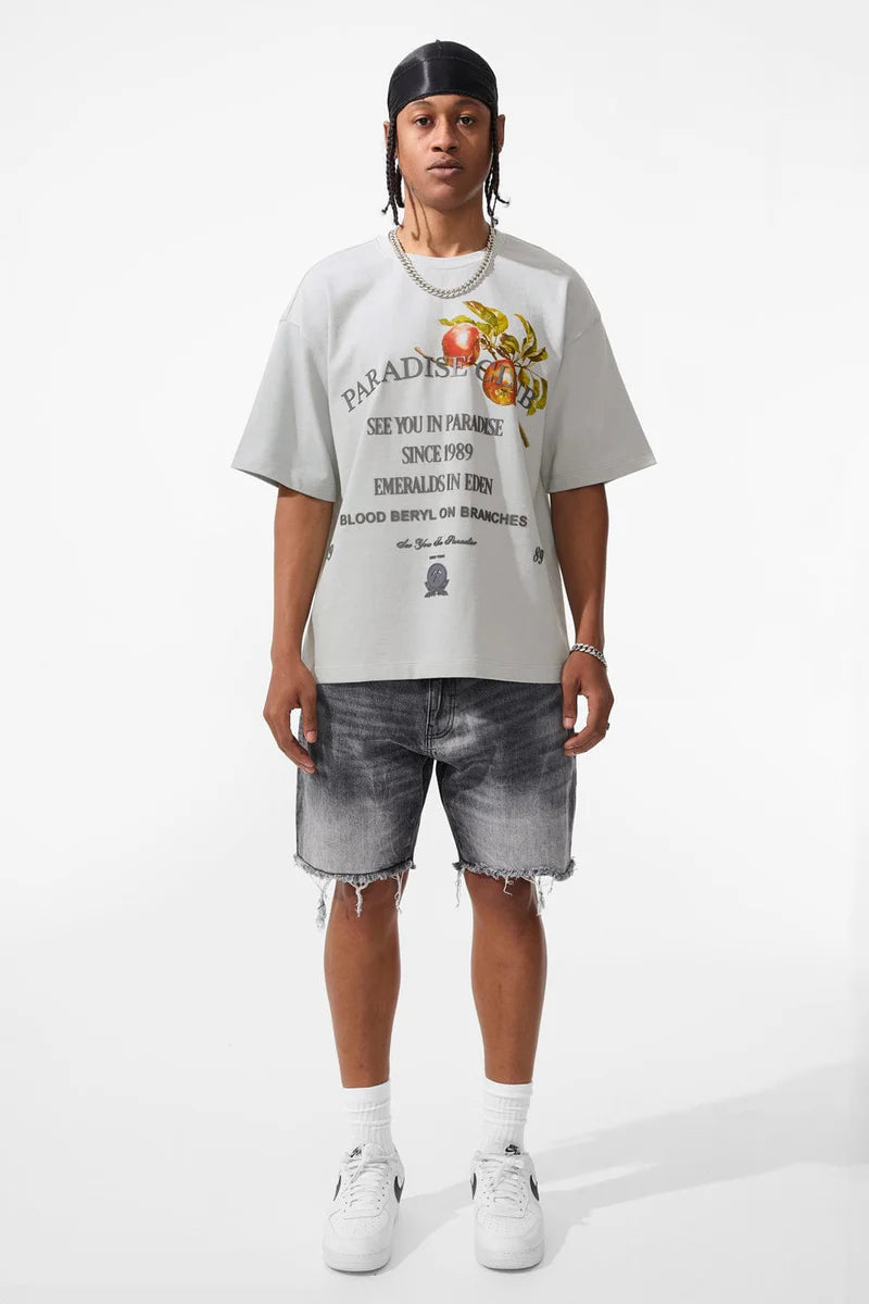 Paradise Club Boxy T-Shirt Light Grey 9206A