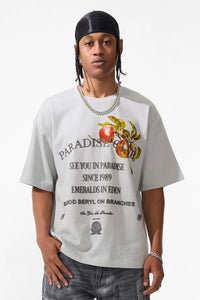 Paradise Club Boxy T-Shirt Light Grey 9206A
