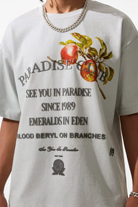 Paradise Club Boxy T-Shirt Light Grey 9206A