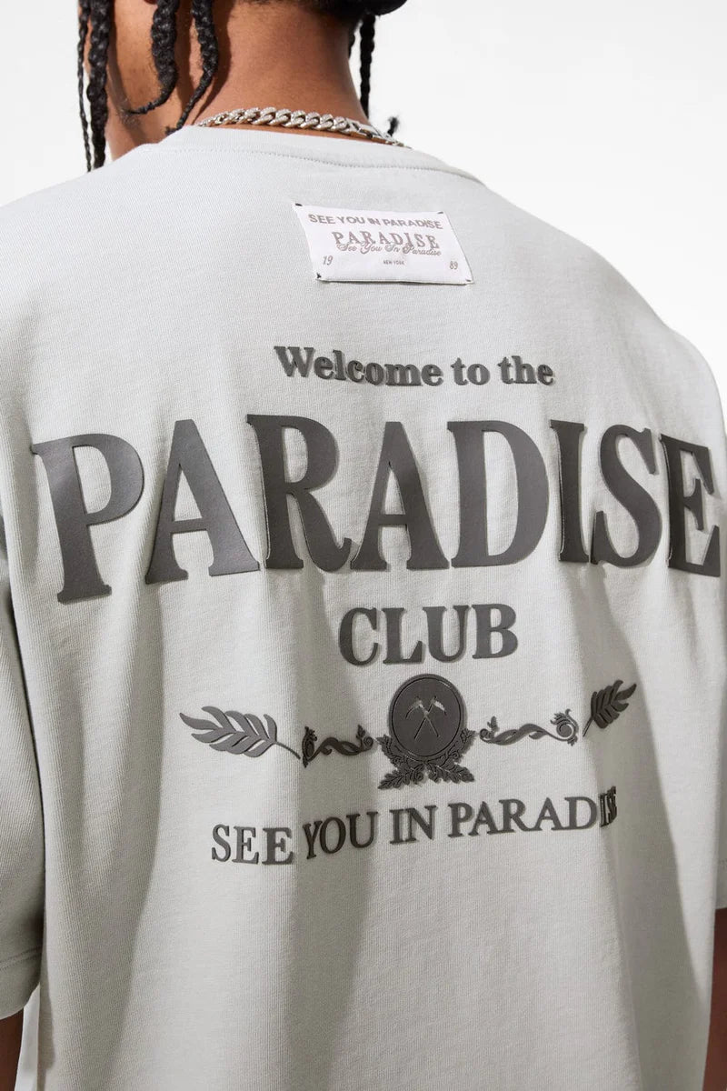 Paradise Club Boxy T-Shirt Light Grey 9206A