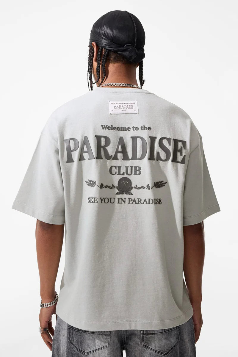 Paradise Club Boxy T-Shirt Light Grey 9206A