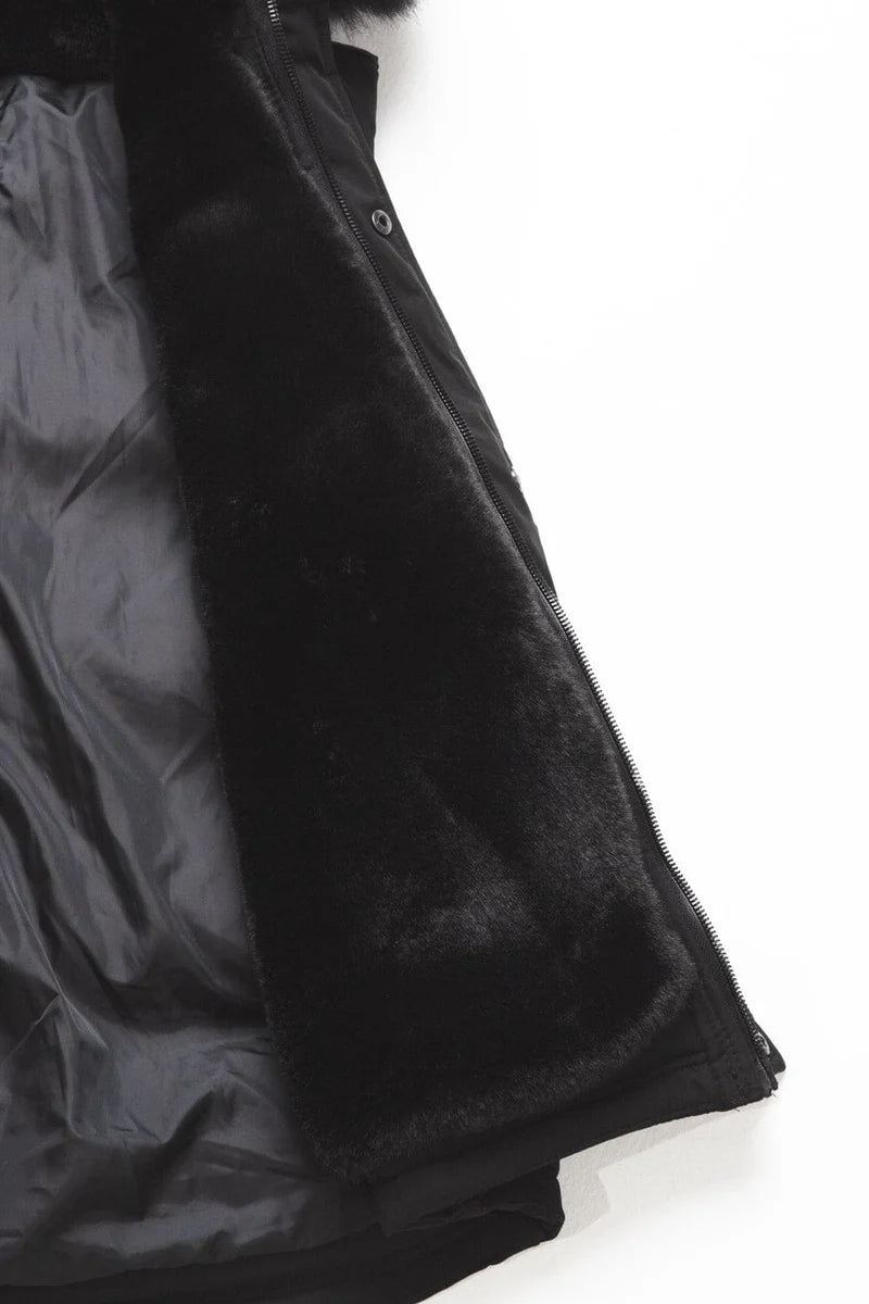 Yukon Fur Lined Puffer Vest (Black) 9491V