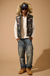 Yukon Fur Lined Puffer Vest (Vintage Camo)9491VC