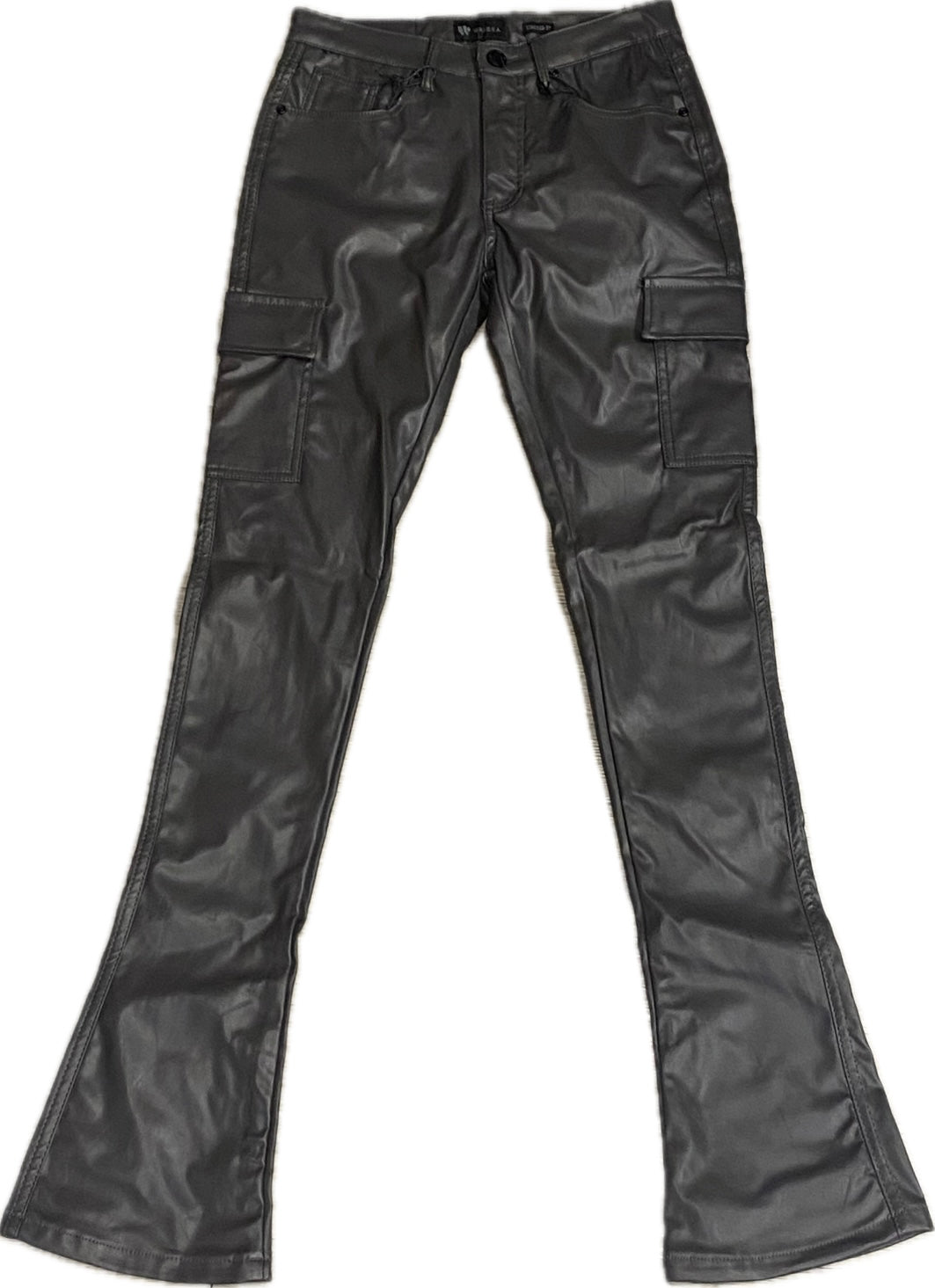 MEN’S WAIMEA STACKED FIT CHARCOAL LEATHER JEANS