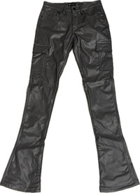 MEN’S WAIMEA STACKED FIT CHARCOAL LEATHER JEANS