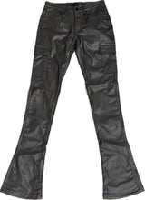 Load image into Gallery viewer, MEN’S WAIMEA STACKED CHARCOAL LEATHER JEANS