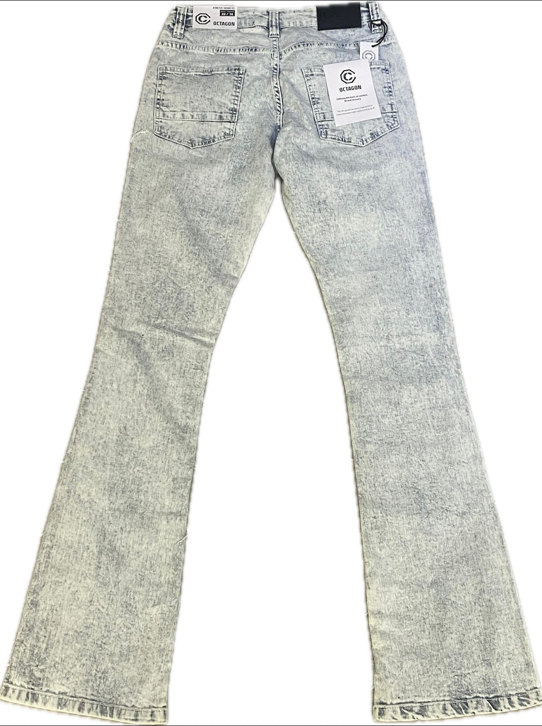 Men’s Octagon Stacked Fit Bleached Jeans