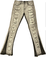 Load image into Gallery viewer, MEN’S WAIMEA STACKED FIT GREY BLEACH JEANS
