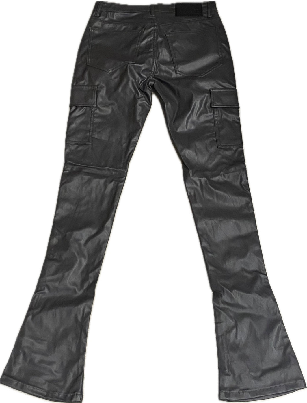 MEN’S WAIMEA STACKED FIT CHARCOAL LEATHER JEANS