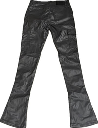 MEN’S WAIMEA STACKED FIT CHARCOAL LEATHER JEANS