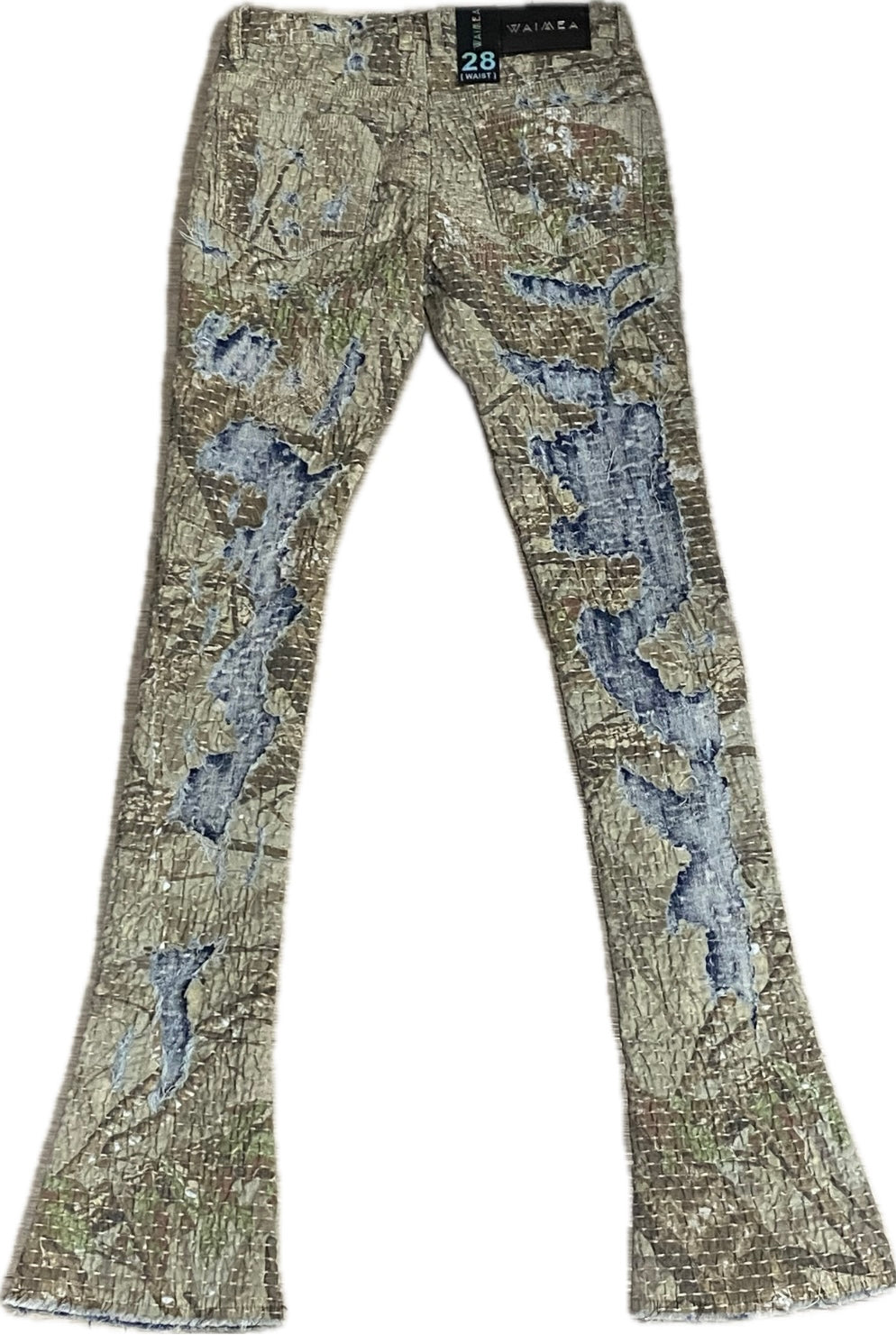 MEN’S WAIMEA STACKED FIT GREEN CAMO 2 JEANS