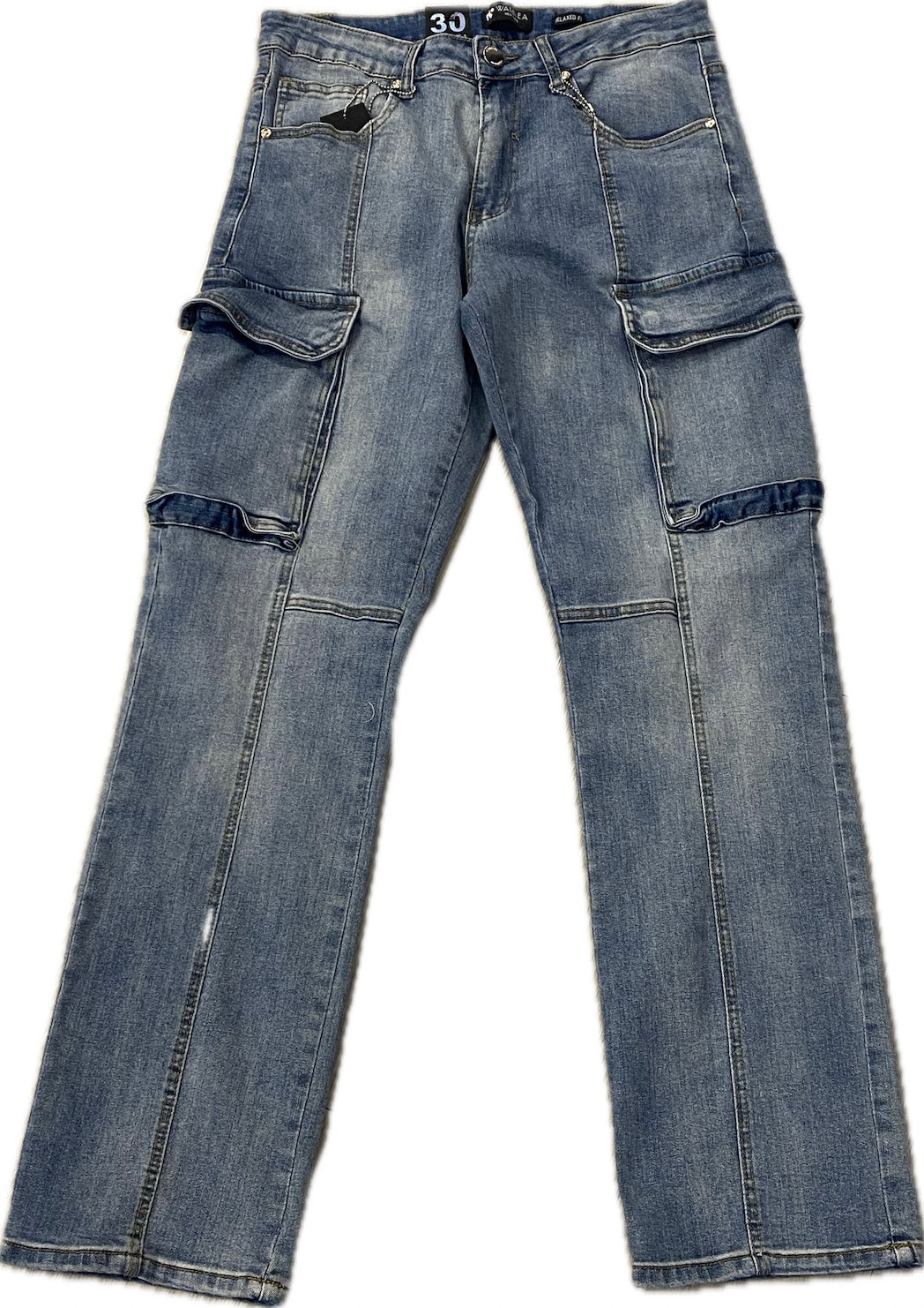 Waimea Relaxed Fit Blue Wash Cargo Men’s Jeans