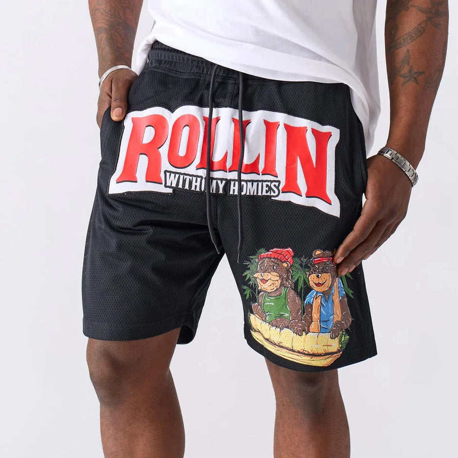 Cheech & Chong Rollin Homies Mesh Short - Black CC1-37