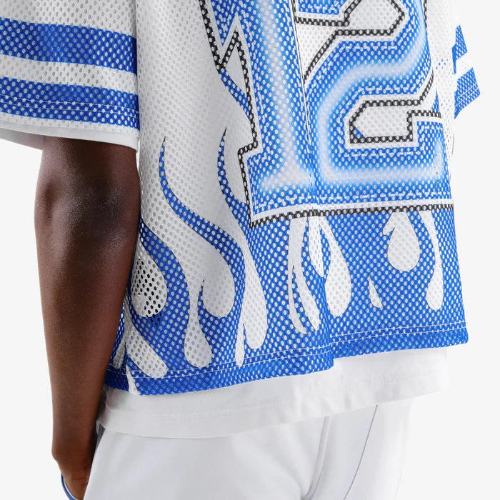 CROPPED WHITE MESH ANGEL SHORT SLEEVE
