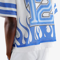 CROPPED WHITE MESH ANGEL SHORT SLEEVE