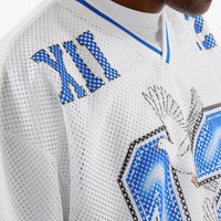 CROPPED WHITE MESH ANGEL SHORT SLEEVE