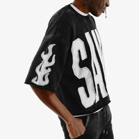 CROPPED BLACK SAINT SHORT SLEEVE