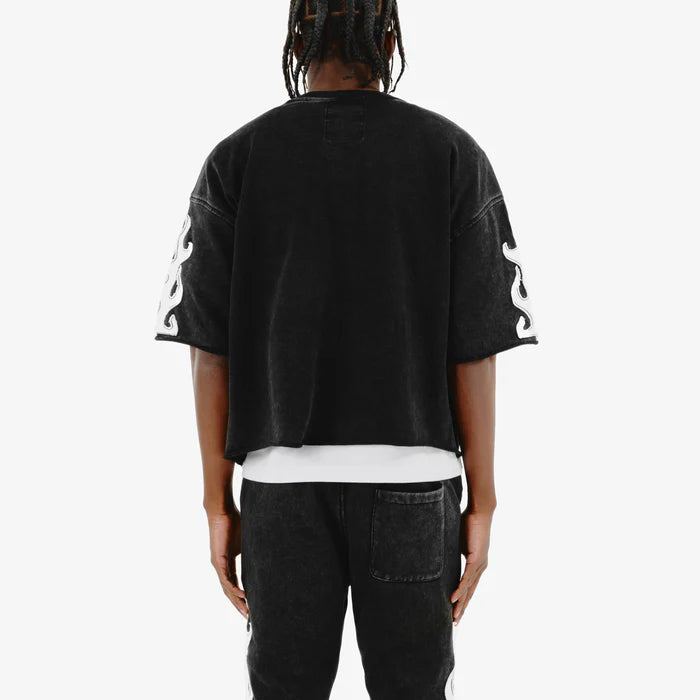 CROPPED BLACK SAINT SHORT SLEEVE