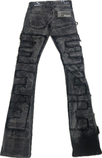 Rebel Minds Men’s Stacked Fit Black Jeans