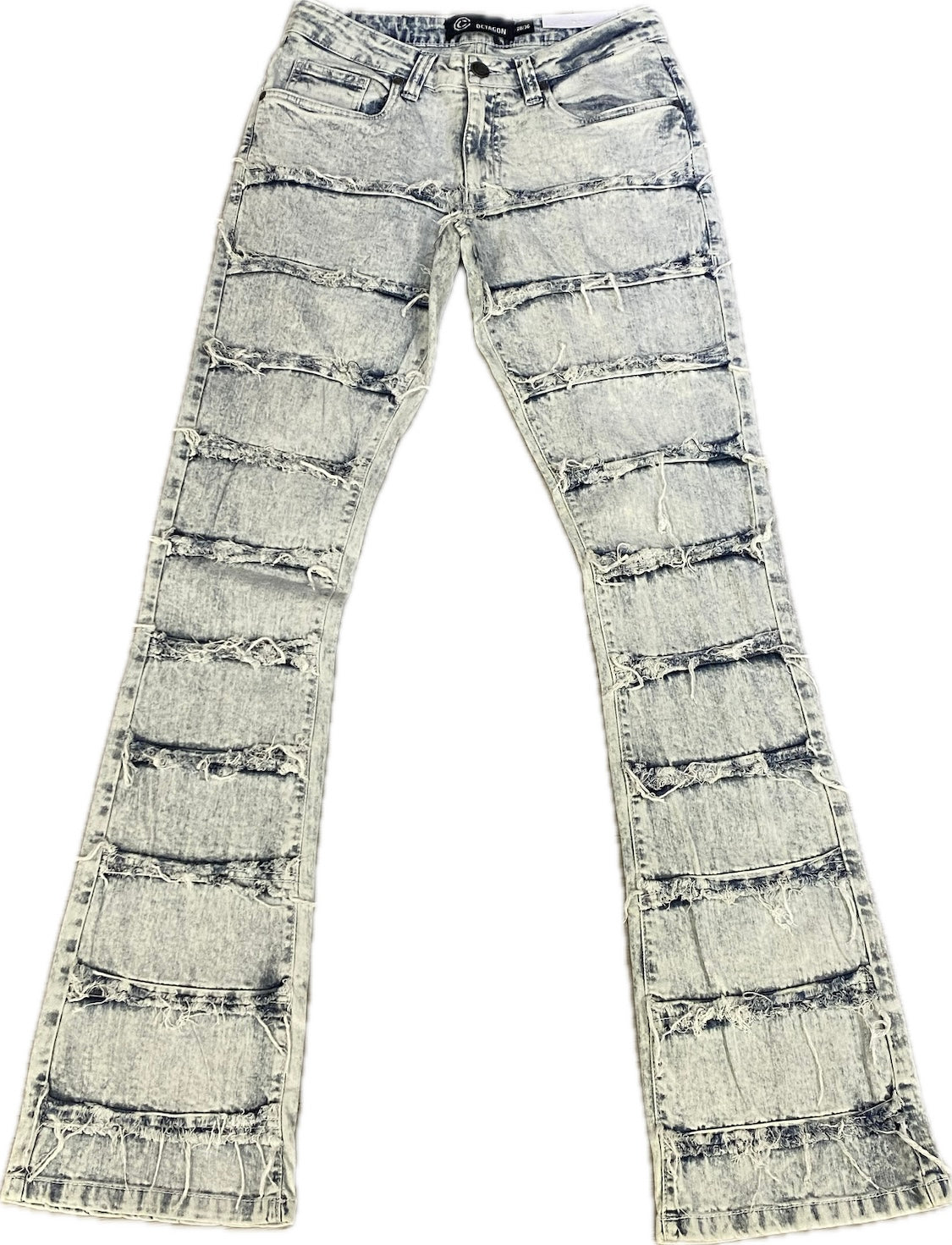 Men’s Octagon Stacked Fit Bleached Jeans