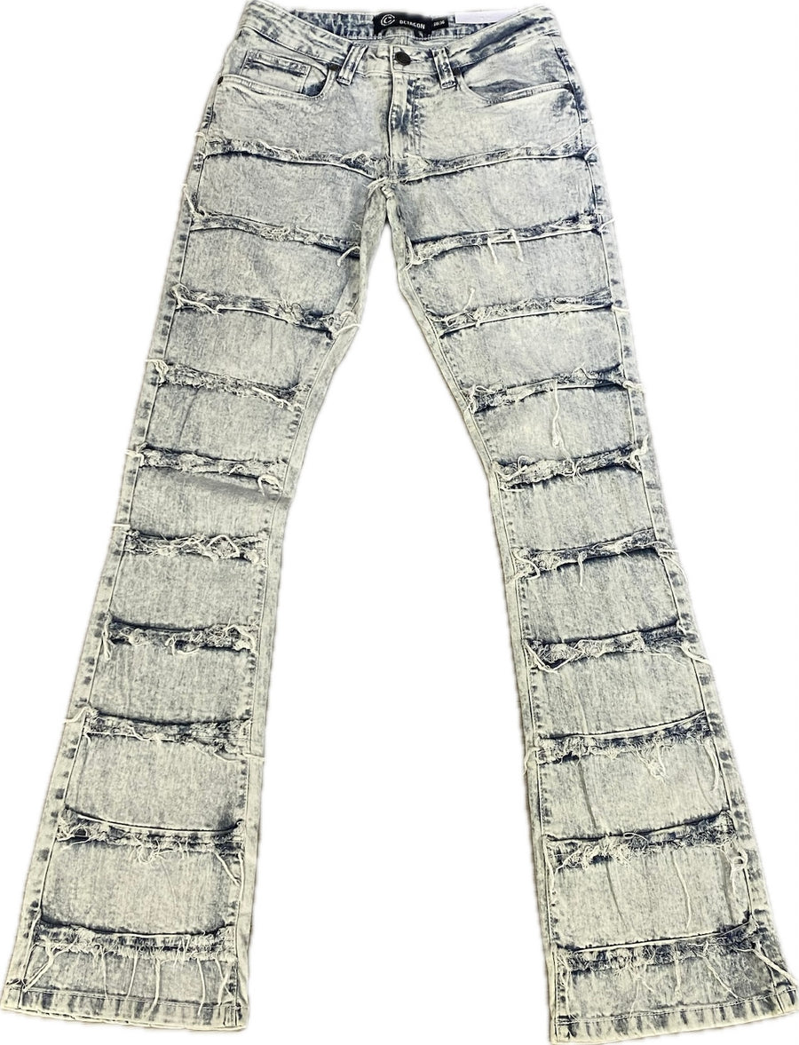 Men’s Octagon Stacked Fit Bleached Jeans